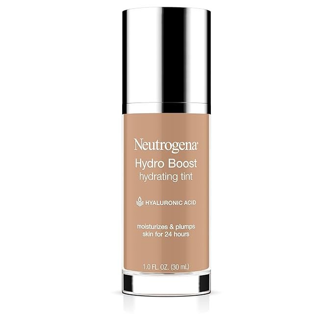 Neutrogena Hydro Boost Hydrating Tint Foundation Makeup for Dry Skin, with Hyaluronic Acid, Lightweight Oil-Free Water Gel, Non-Comedogenic, 30 Buff Color, 1.0 fl. oz