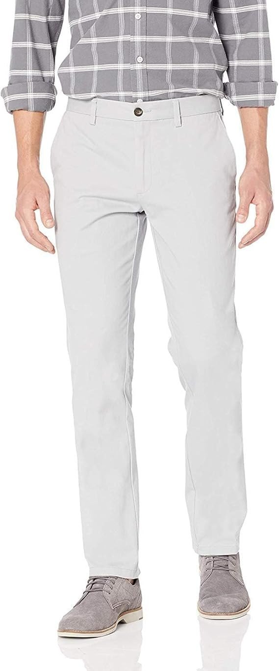 Essentials Mens Slim-Fit Wrinkle-Resistant Flat-Front Chino Pant