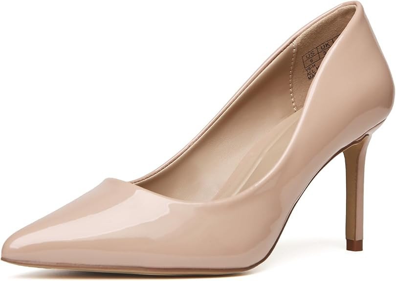 NESPZGO Heels for Women Comfortable Stiletto Closed Pointed Toe Dress Pumps Shoes for Wedding Work Office Business