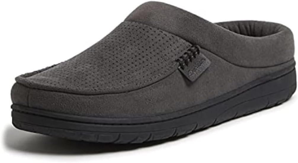 Dearfoams Men’s Brendan Indoor/Outdoor Breathable Memory Foam Clog House Shoe with Wide Widths Slipper
